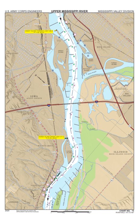 Chart 75 - Upper Mississippi River Miles 481-475 Preview 1