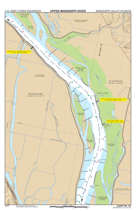 Chart 103 - Upper Mississippi River Miles 319-313 Preview 1