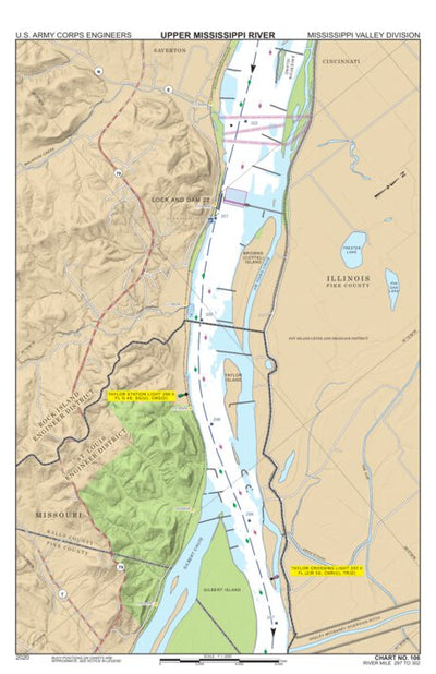 Chart 106 - Upper Mississippi River Miles 302-297 Preview 1