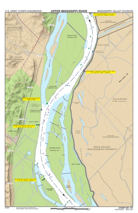 Chart 107 - Upper Mississippi River Miles 297-290 Preview 1