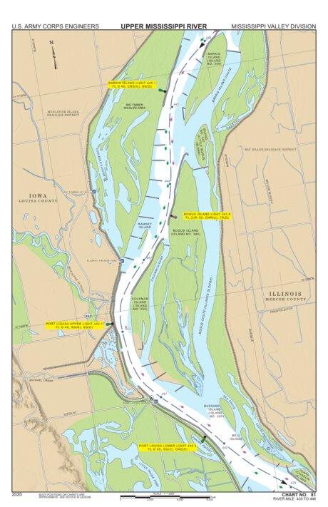 Chart 81 - Upper Mississippi River Miles 446-439 Preview 1