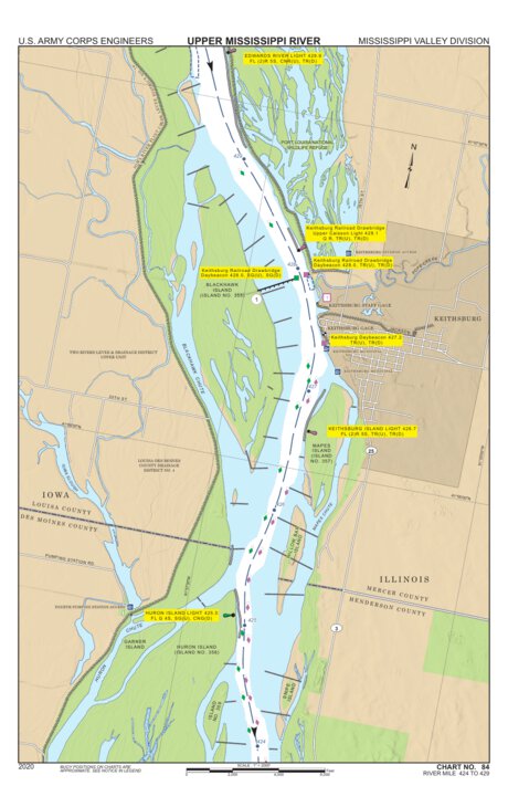 Chart 84 - Upper Mississippi River Miles 429-424 Preview 1