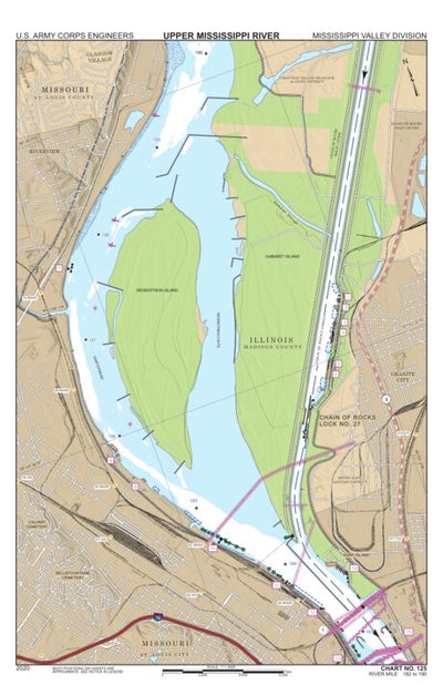 Chart 125 - Upper Mississippi River Miles 190-182 Preview 1