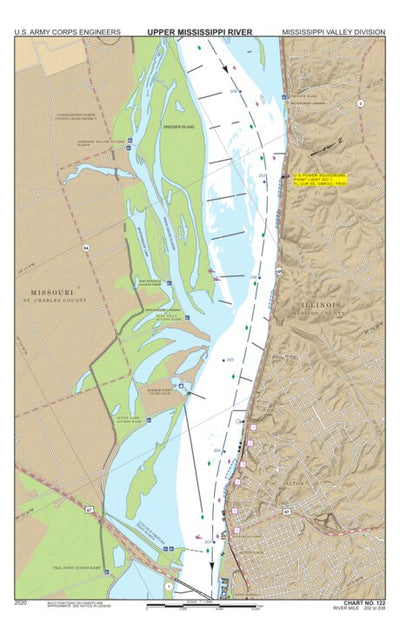 Chart 122 - Upper Mississippi River Miles 208-202 Preview 1