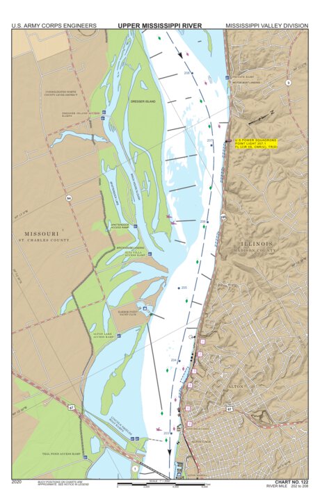 Chart 122 - Upper Mississippi River Miles 208-202 Preview 1