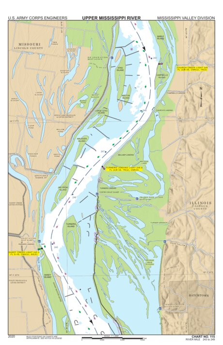 Chart 115 - Upper Mississippi River Miles 249-243 Preview 1