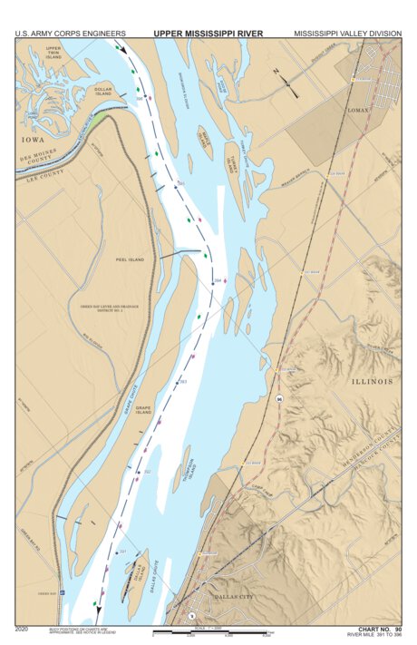 Chart 90 - Upper Mississippi River Miles 396-391 Preview 1