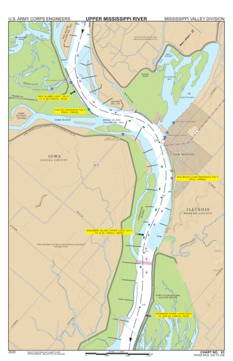 Chart 83 - Upper Mississippi River Miles 436-430 Preview 1