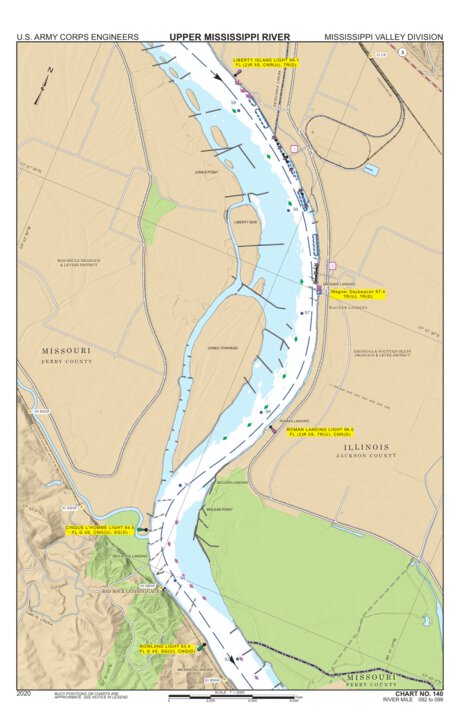 Chart 140 - Upper Mississippi River Miles 099-092 Preview 1