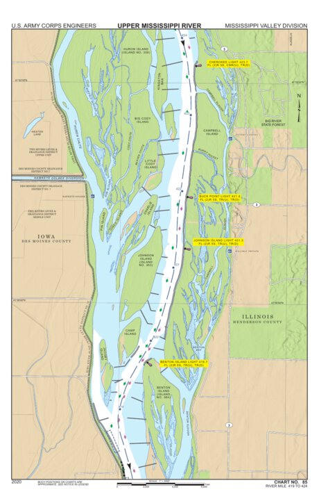 Chart 85 - Upper Mississippi River Miles 424-419 Preview 1