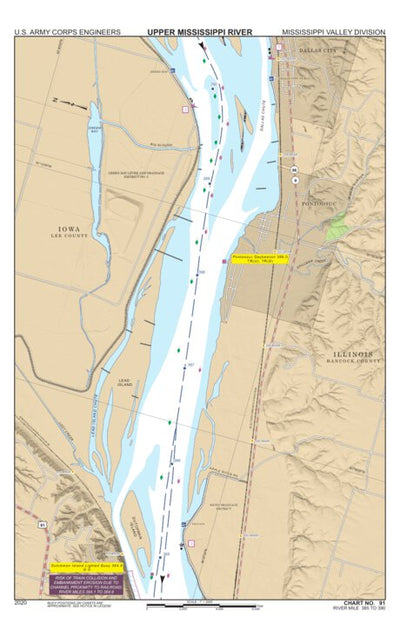Chart 91 - Upper Mississippi River Miles 390-385 Preview 1