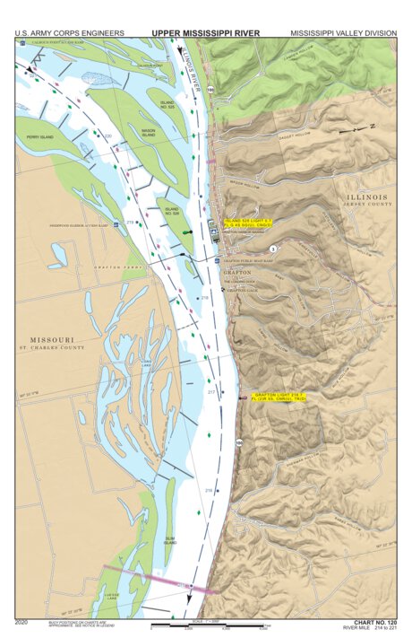 Chart 120 - Upper Mississippi River Miles 221-214 Preview 1