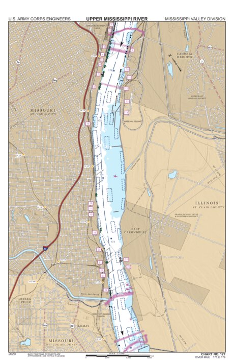Chart 127 - Upper Mississippi River Miles 176-171 Preview 1