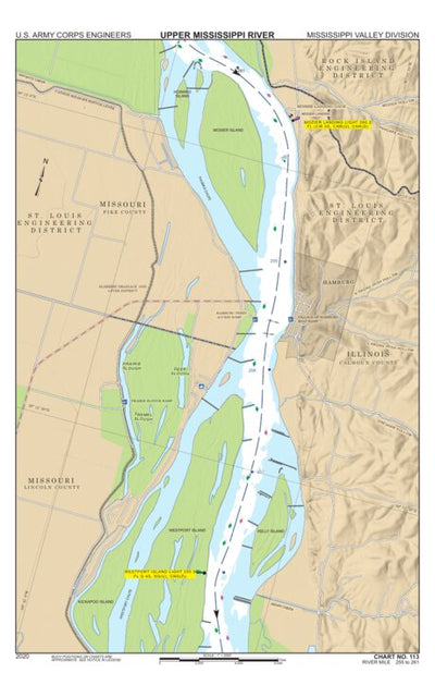 Chart 113 - Upper Mississippi River Miles 261-255 Preview 1