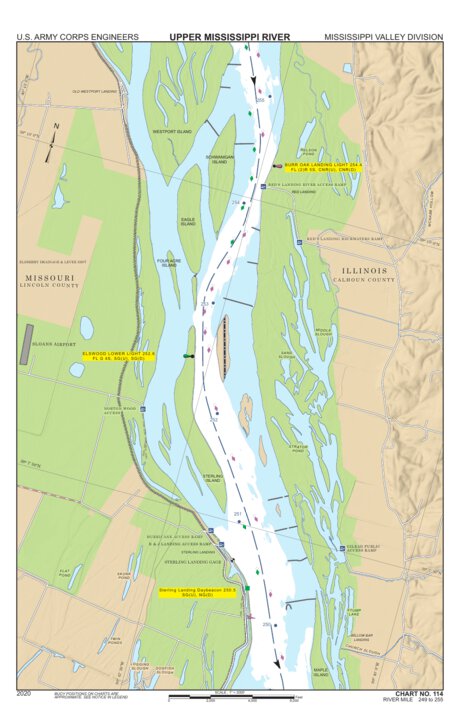Chart 114 - Upper Mississippi River Miles 255-249 Preview 1