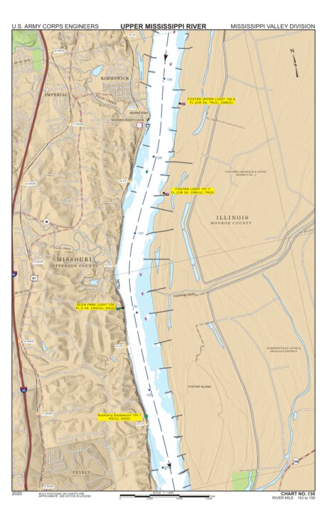 Chart 130 - Upper Mississippi River Miles 159-153 Preview 1