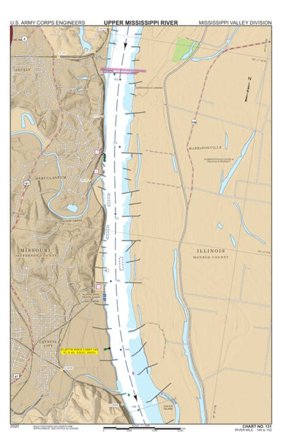 Chart 131 - Upper Mississippi River Miles 153-148 Preview 1