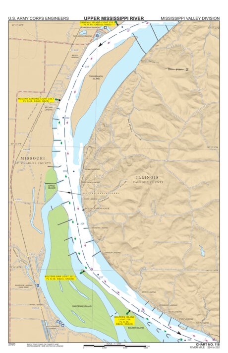 Chart 118 - Upper Mississippi River Miles 232-224 Preview 1