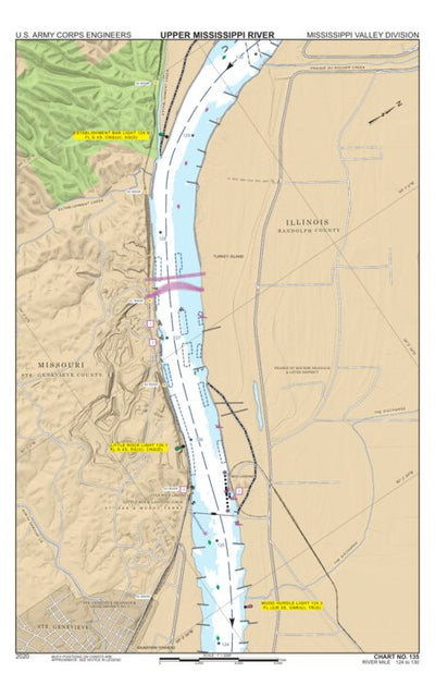 Chart 135 - Upper Mississippi River Miles 130-124 Preview 1