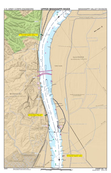 Chart 135 - Upper Mississippi River Miles 130-124 Preview 1