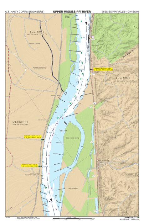Chart 139 - Upper Mississippi River Miles 105-099 Preview 1
