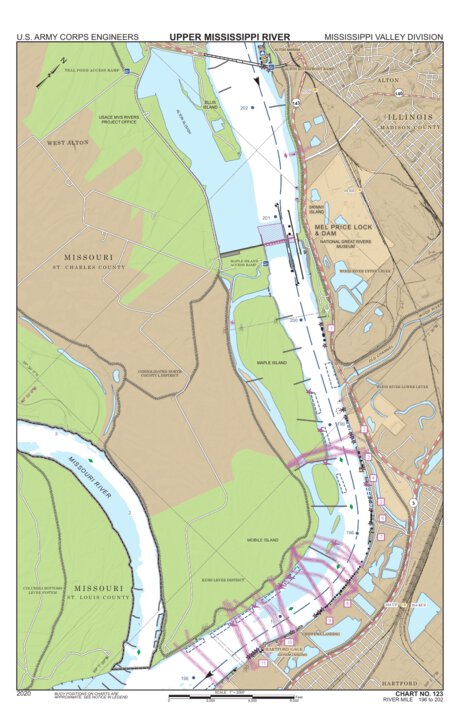 Chart 123 - Upper Mississippi River Miles 202-196 Preview 1