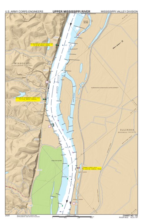 Chart 132 - Upper Mississippi River Miles 147-142 Preview 1