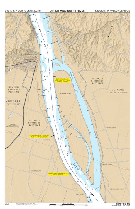 Chart 149 - Upper Mississippi River Miles 041-034 Preview 1
