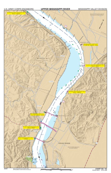 Chart 142 - Upper Mississippi River Miles 086-079 Preview 1