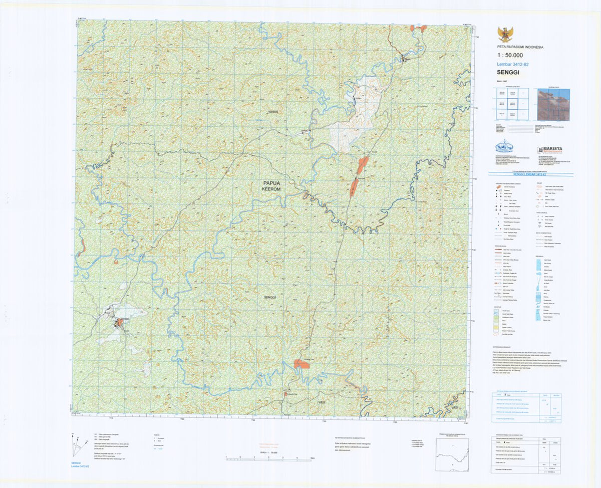 Senggi (3313-23) Map by Badan Informasi Geospasial | Avenza Maps