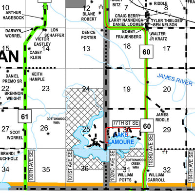 LAMOURE COUNTY, NORTH DAKOTA ROAD MAP Preview 3