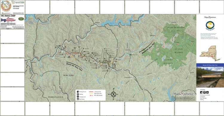 Beaverkill River New York - FFO Map by Fly Fishing Outfitters | Avenza Maps