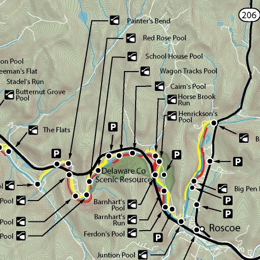 Beaverkill River New York - FFO Map by Fly Fishing Outfitters | Avenza Maps