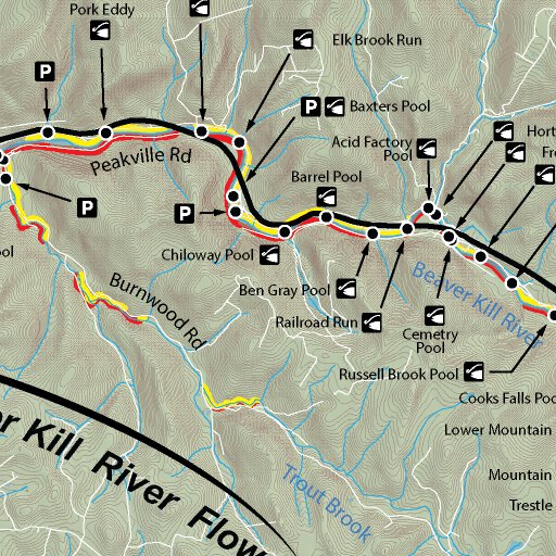 Beaverkill River New York - FFO Map by Fly Fishing Outfitters | Avenza Maps