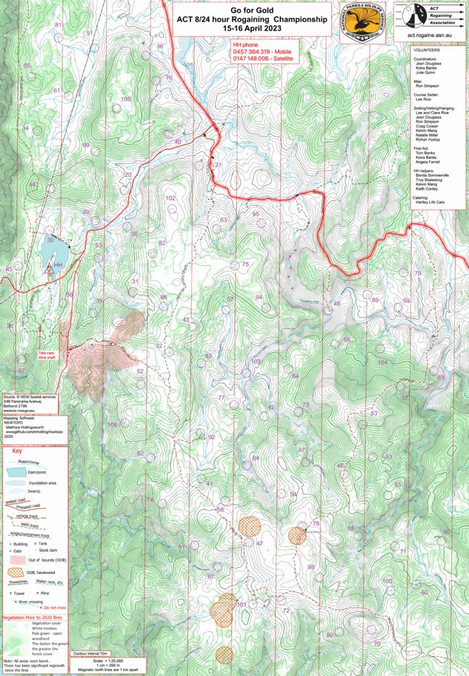 Rogaining Map 2023 ACT Rogaining Championships Map by Australian Rogaining ...