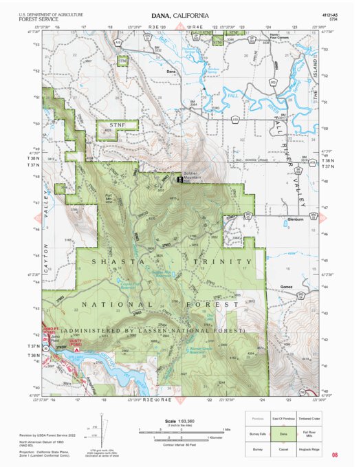 Dana (Lassen Atlas) Map by US Forest Service R5 | Avenza Maps