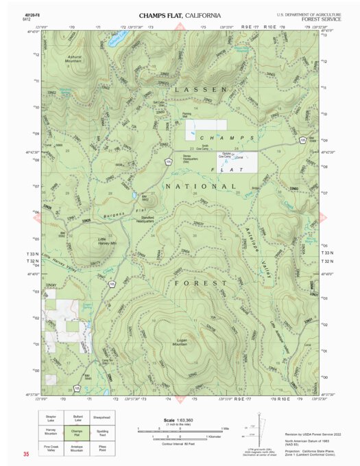 Champs Flat Map by US Forest Service R5 | Avenza Maps