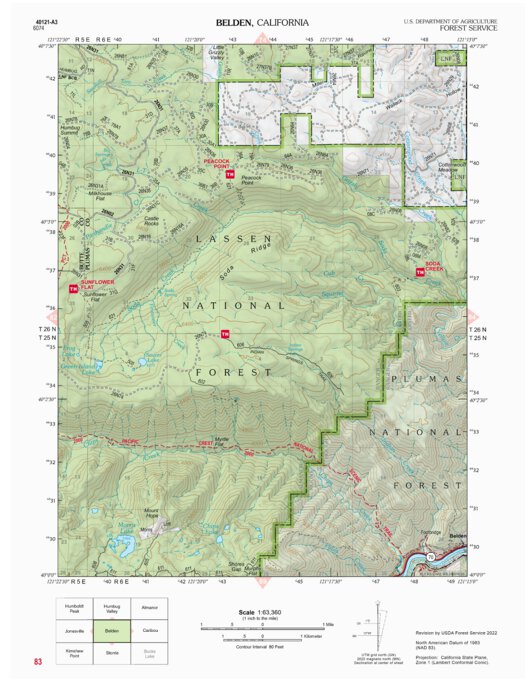 Belden (Lassen Atlas) Map by US Forest Service R5 | Avenza Maps