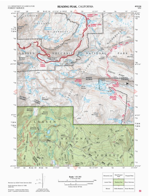 Reading Peak Map by US Forest Service R5 | Avenza Maps