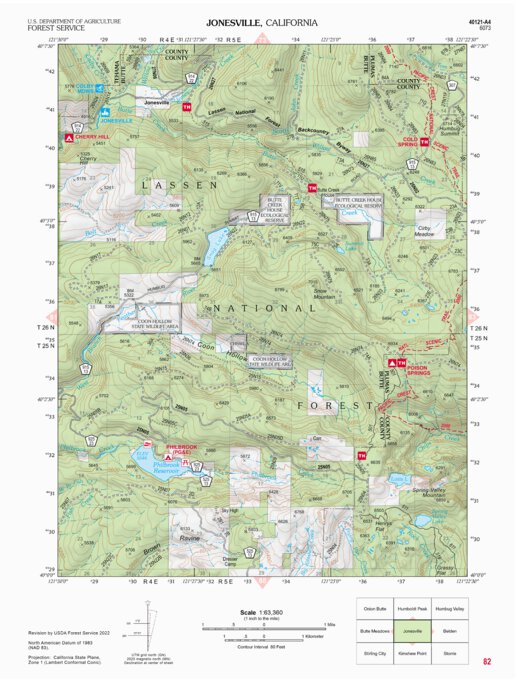 Jonesville Map by US Forest Service R5 | Avenza Maps