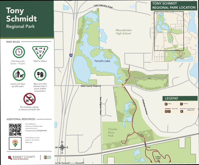 Tony Schmidt Regional Park North Map by Ramsey County Parks ...