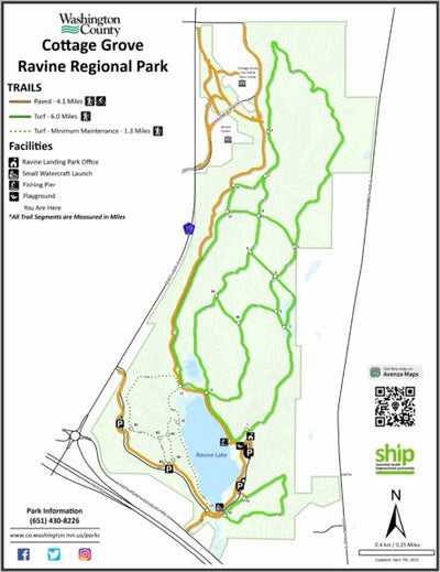 Cottage Grove Ravine Regional Park Summer Map Preview 1
