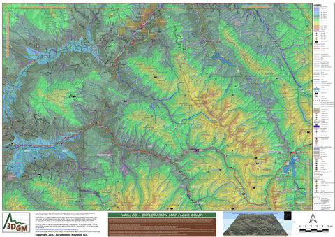 Vail, CO 100K Quadrangle - Exploration Map for Sightseeing Preview 1