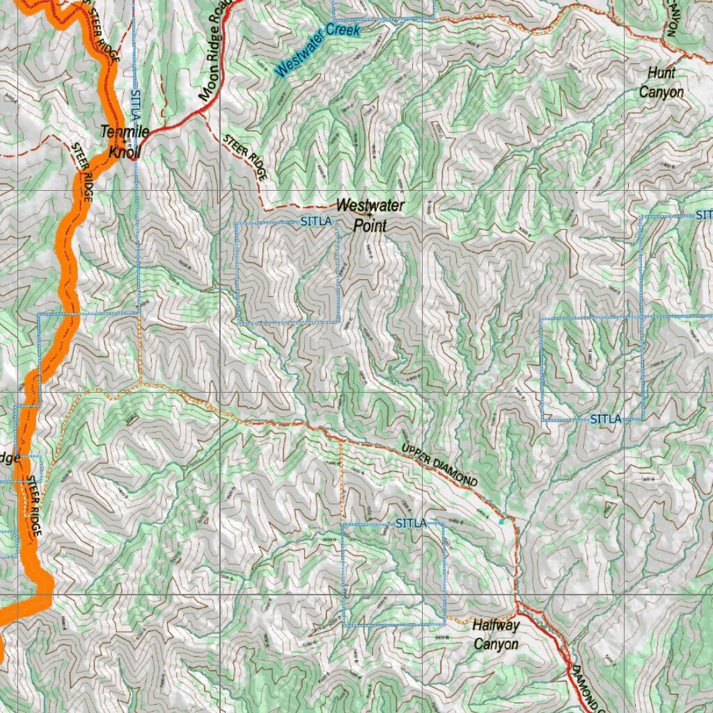 UT Book Cliffs Bitter Creek East 899 Topo Map by Utah HuntData LLC ...
