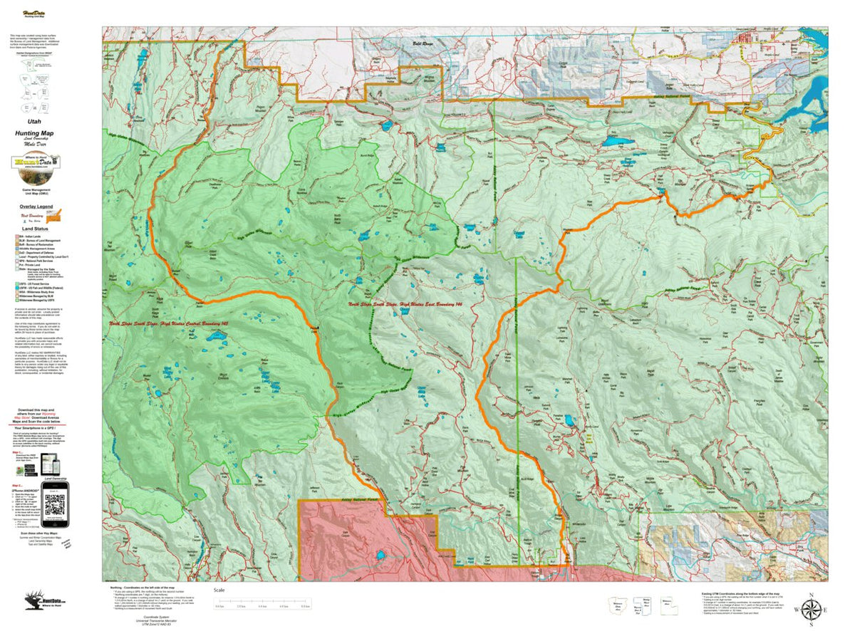 UT North Slope South Slope High Uintas East 146 Hybrid Mule Deer Map by ...