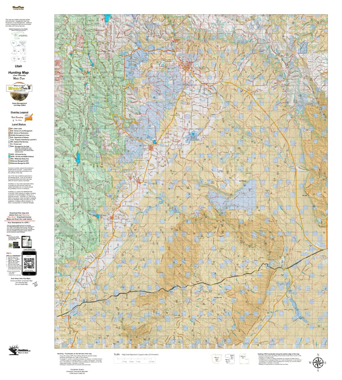 UT San Rafael North A 202 Hybrid Mule Deer Map by Utah HuntData LLC ...