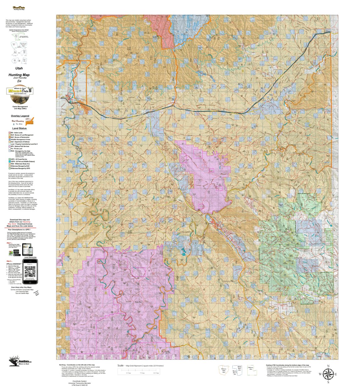 UT La Sal Potash South Cisco 688 Hybrid Elk Map by Utah HuntData LLC ...
