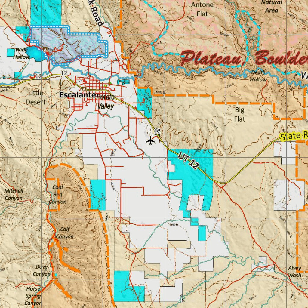 UT Plateau Boulder Kaiparowits Hybrid elk 455 Map by Utah HuntData LLC ...