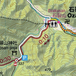 Ozaku-yama 石裂山 Hiking Map (Kanto, Japan) 1:15,000 Preview 2