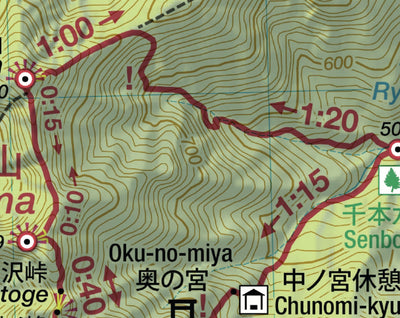 Ozaku-yama 石裂山 Hiking Map (Kanto, Japan) 1:15,000 Preview 3